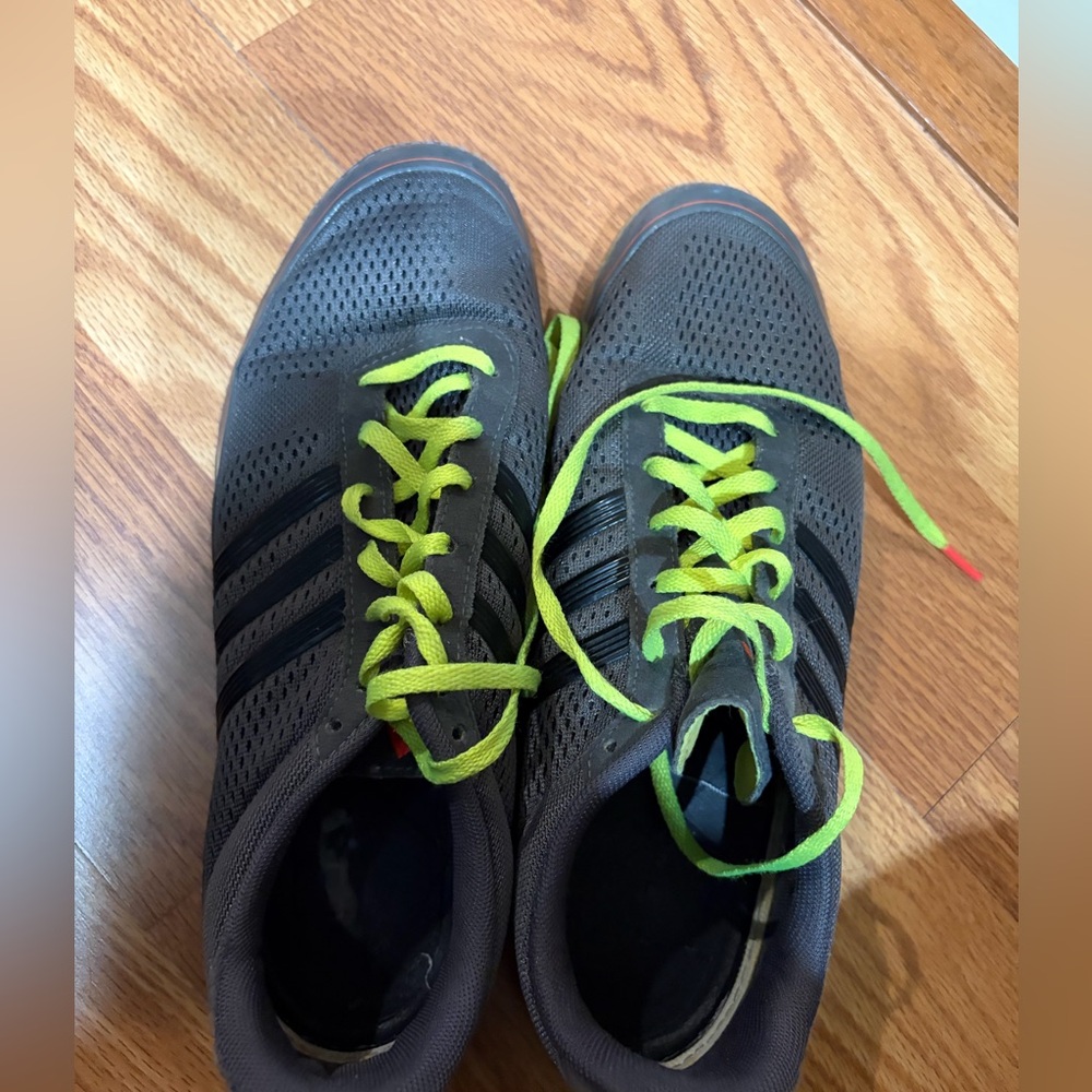 Adidas Men's Charcoal Grey & Green Sneakers